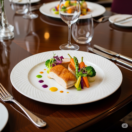 Luxury food on crewed lagoon catamaran