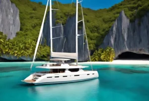 Yacht or catamaran 