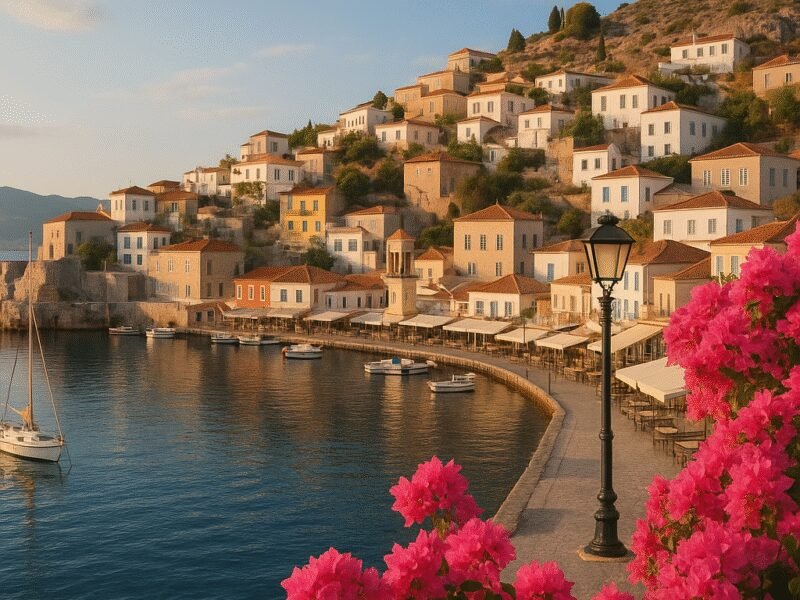 Top 10 Romantic Greek Islands for Couples by Catamaran – Hydra: Timeless Charm and Tranquility, ideal for couples seeking a peaceful retreat.
