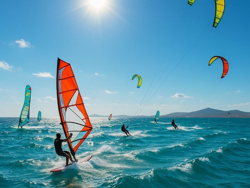 Top 5 Greek Islands for Adventure Activities on a Catamaran - Paros is a hotspot for windsurfing and kitesurfing.