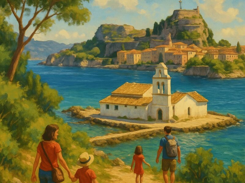 Top 5 Greek Islands for Families on a Catamaran – Corfu: A Blend of Nature and Culture, ideal for family adventures.