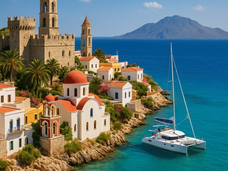 Top 5 Greek Sailing Routes for Catamaran Holidays 2025 - The Dodecanese islands present a blend of cultures for sailing enthusiasts.