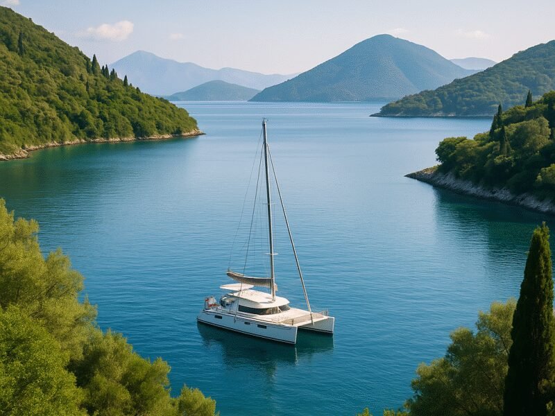 Top 5 Greek Sailing Routes for Catamaran Holidays 2025 - The Ionian Islands offer a tranquil paradise for sailors.