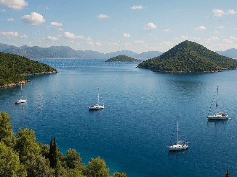 Top 5 Greek Sailing Routes for Catamaran Holidays 2025 - The Ionian Islands provide a tranquil paradise for sailors.