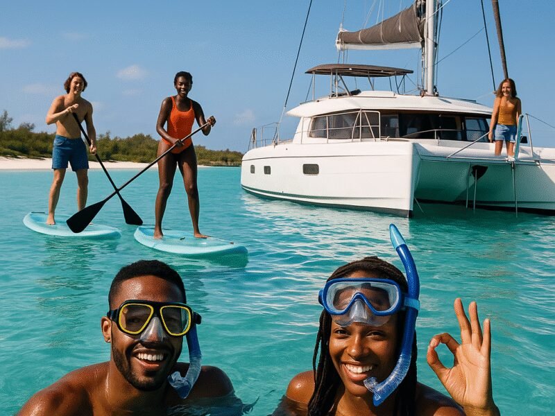 A Guide to the Most Luxurious Charter Catamarans in The Bahamas - Enjoy thrilling activities while sailing in paradise.