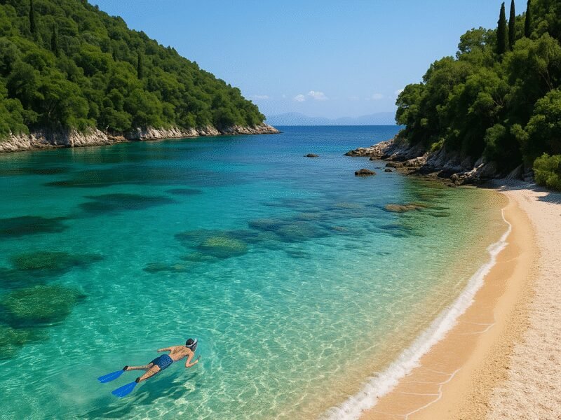 Best Greek Islands for Snorkeling from a Yacht – Kefalonia: The Hidden Gem known for its tranquil snorkeling spots.
