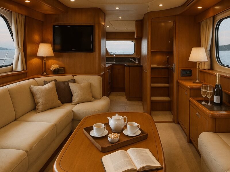 Best One-Way Yacht Charters in Croatia - Luxurious interior of a yacht for a comfortable journey.