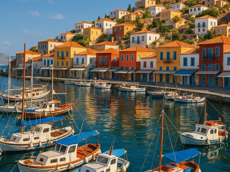 Top 10 Photo Locations in Greece from the Water - Hydra's colorful harbor is a perfect spot for photography.