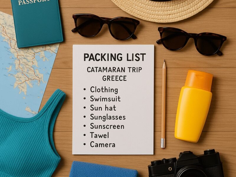Packing List for a Crewed Catamaran Holiday in Greece - A visual guide to essential items.