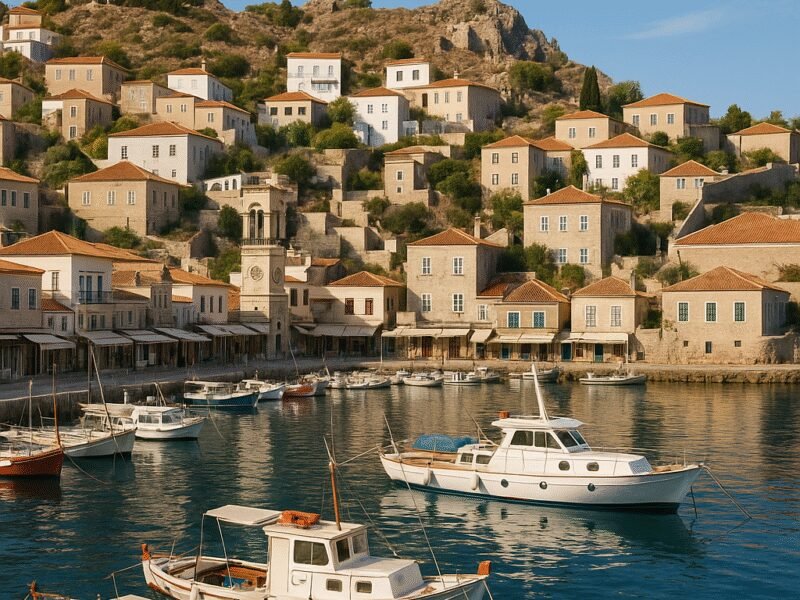 Top 10 Romantic Greek Islands for Couples by Catamaran – Hydra: Timeless Charm and Tranquility, perfect for couples seeking peace and beauty.