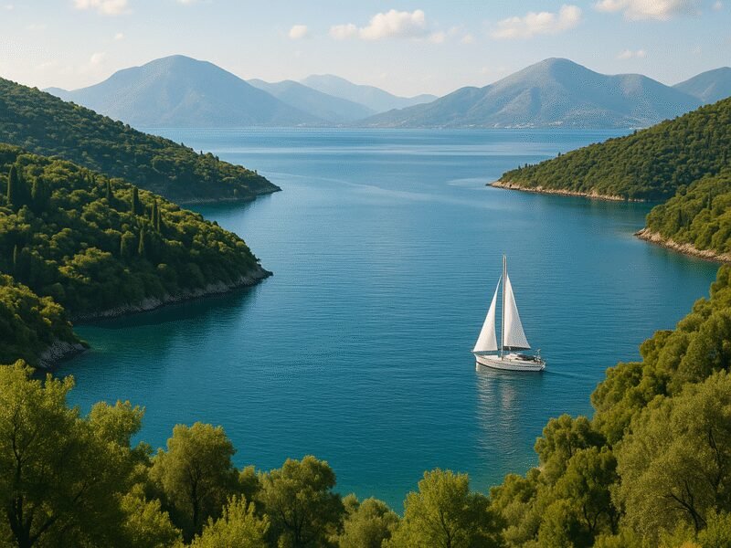 Top 5 Greek Sailing Routes for Catamaran Holidays 2025 - The Ionian Islands offer tranquility and natural beauty.