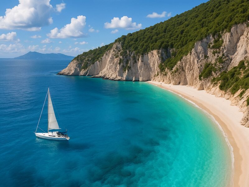 Top 7-Day Sailing Routes in the Ionian Islands – Day 1: Lefkas to Meganisi - Explore the beautiful Lefkas Island before sailing to Meganisi.