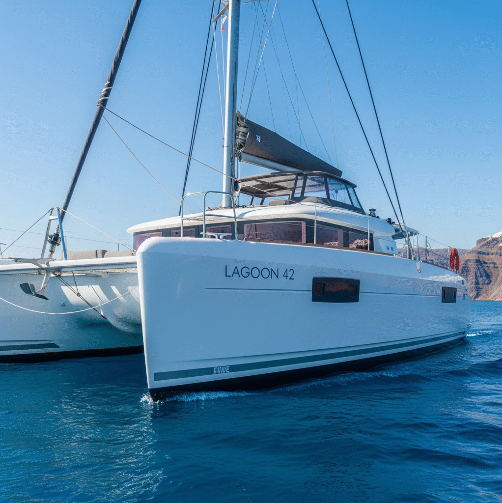 Lagoon 42 primacharter sailling from santorini