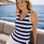 Susan Johnson first mate of Primacharter onboard a luxury catamaran in the Mediterranean